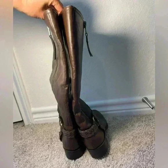 Sam Edelman Circus Below Knee Brown Leather Riding Boots Womens - Picture 4 of 6